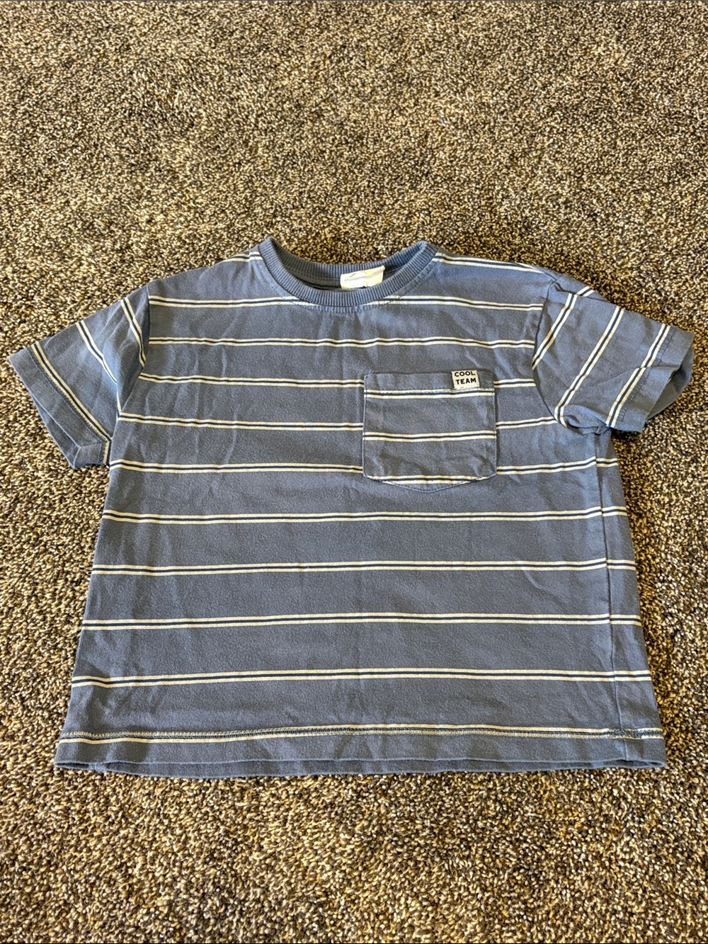 Zara Blue Striped Pocket Tee